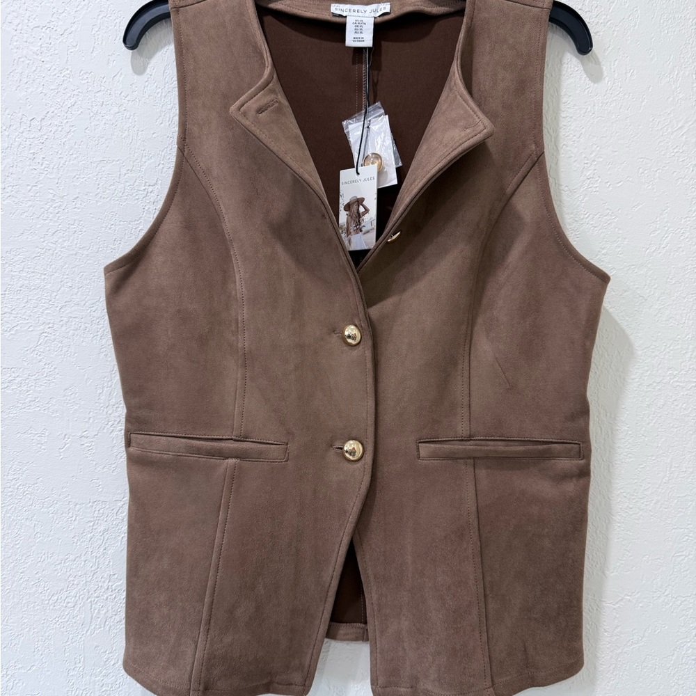 Sincerely Jules Brown Suede Vest